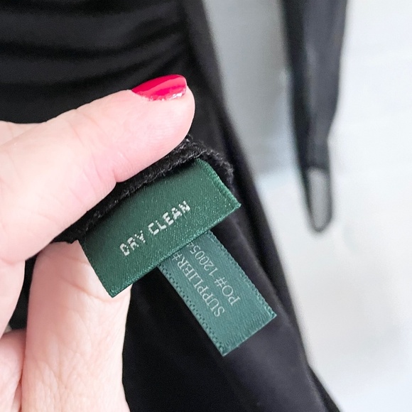 Lauren Ralph Lauren Mini dress Faux wrap V neckline Sheer Mesh long sleeve Sz 8 - Picture 9 of 11